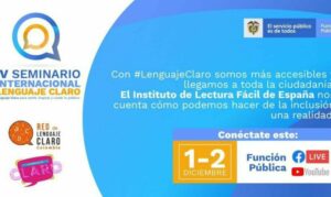 Lee más sobre el artículo El Instituto Lectura Fácil participa en el 4to Seminario Internacional sobre Lenguaje Claro de la Red de Lenguaje Claro de Colombia.