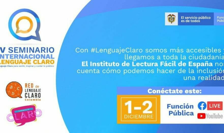 En este momento estás viendo El Instituto Lectura Fácil participa en el 4to Seminario Internacional sobre Lenguaje Claro de la Red de Lenguaje Claro de Colombia.